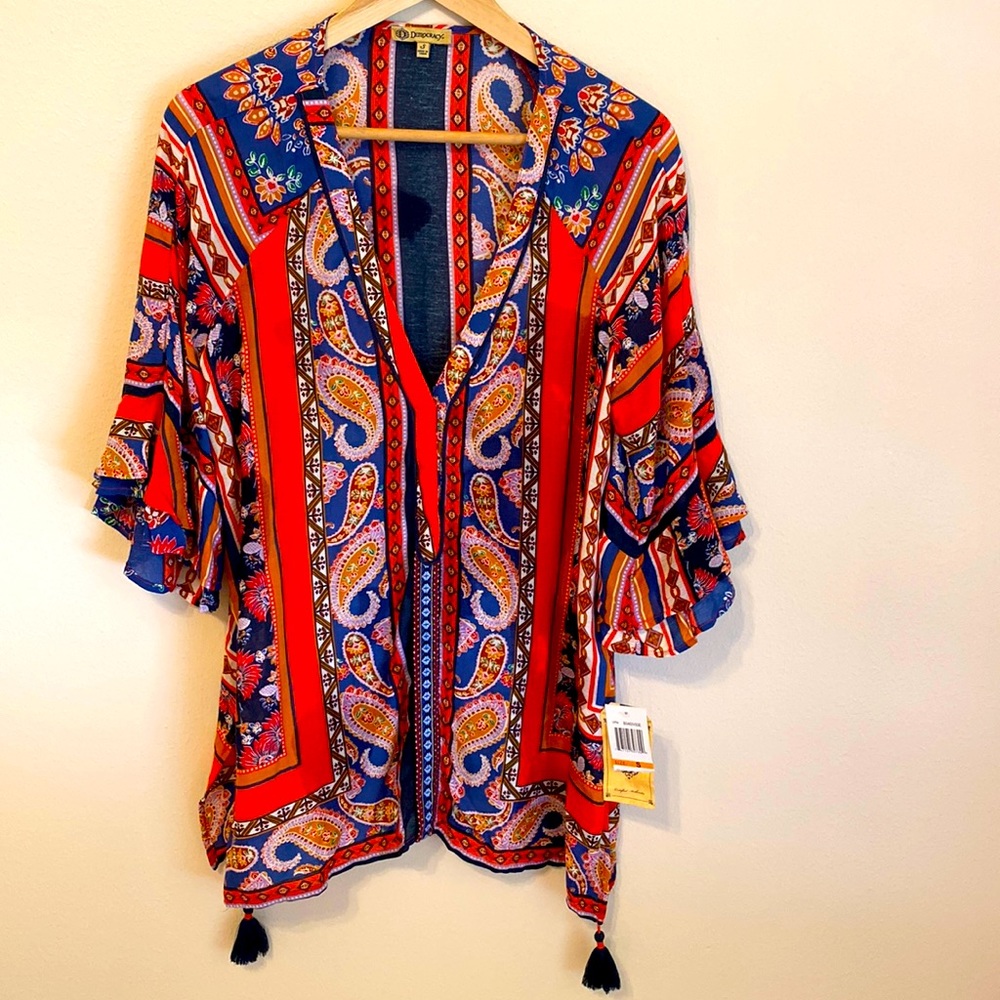 Democracy Multi Colored Tunic. Slit on both sides.